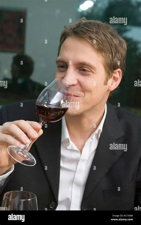 Man Drinking Red Wine Stock Photo Alamy