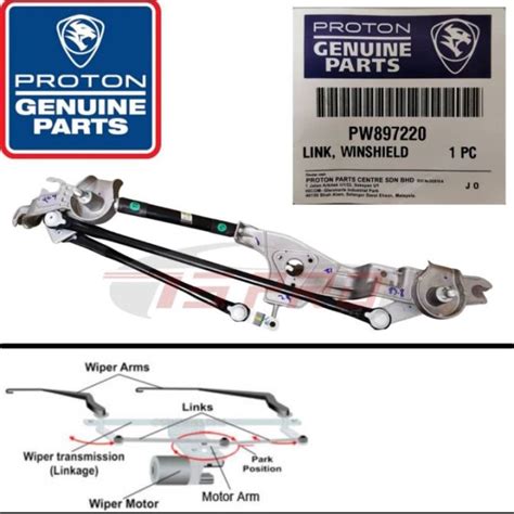 Pw Wiper Link Front Original Proton Exora Cps Turbo Cfe Linkage