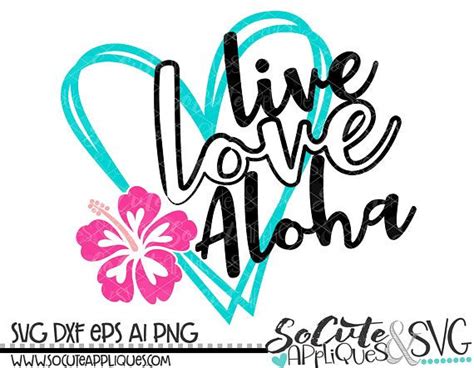 The Word Live Love Aloha With A Flower On It In Black And Pink