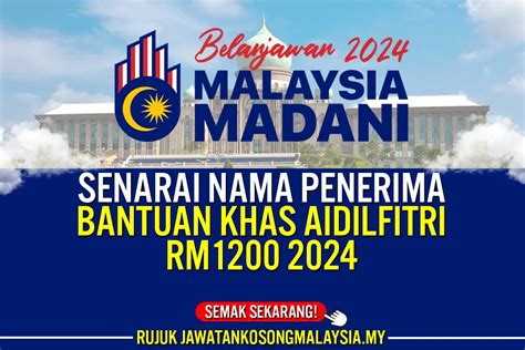 Senarai Nama Penerima Bantuan Khas Aidilfitri Rm Semak