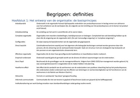 Begrippen Definities Alphabetisch Begrippen Definities Hoofdstuk 1