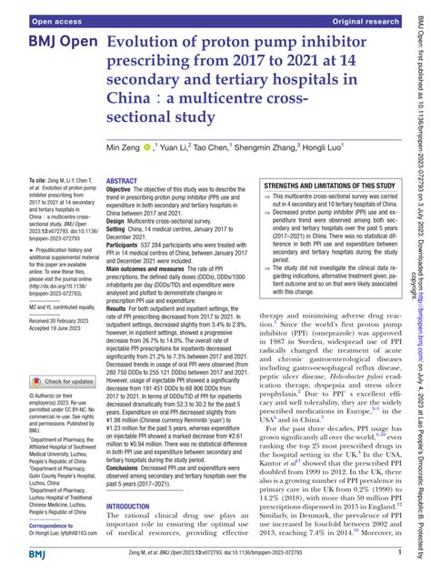 Pdf Evolution Of Proton Pump Inhibitor Prescribing From To