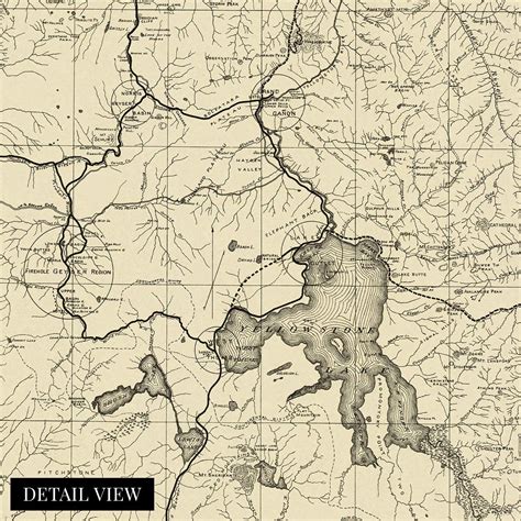 1900 Yellowstone National Park Map of the Tourist Routes - Etsy