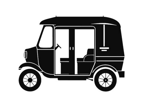 Auto Rickshaw Silhouette Vector Premium Ai Generated Vector