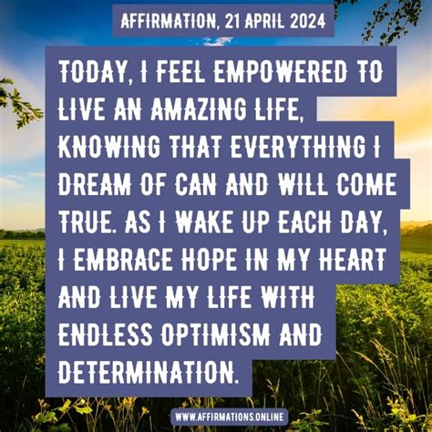 Affirmation 01 April 2024 Affirmations Online