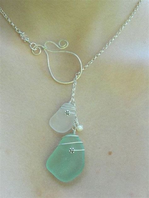 Make A Sea Glass Lariat Necklace Sea Glass Jewelry Beachglass