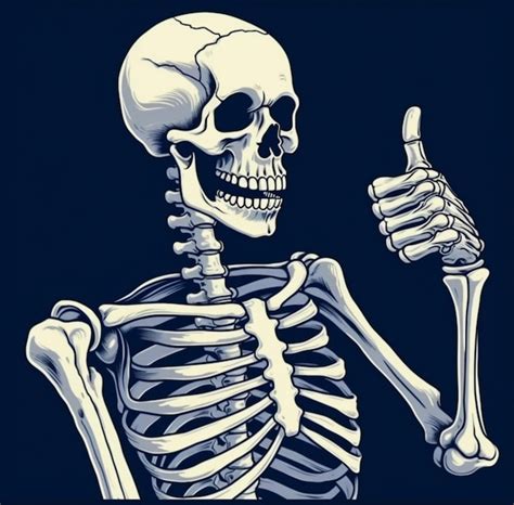 Premium Photo A Close Up Of A Skeleton Holding A Thumbs Up Sign