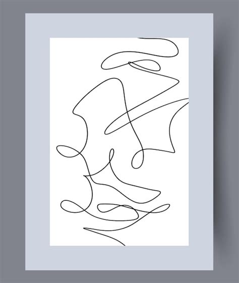 Premium Vector Abstract Scribble Snafu Line Wall Art Print