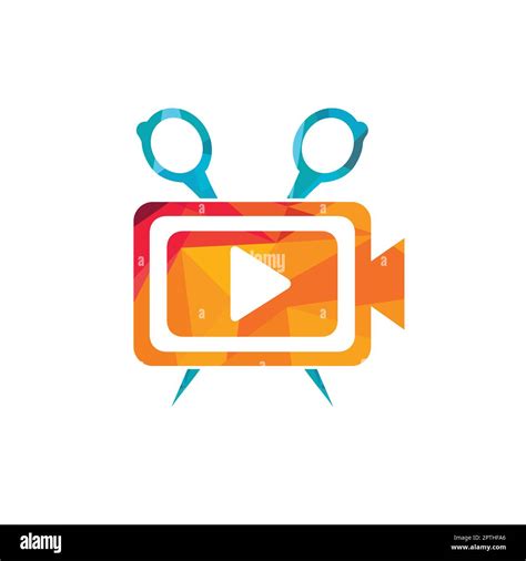 Movie film editor vector logo design. Video editing logo concept Stock ...