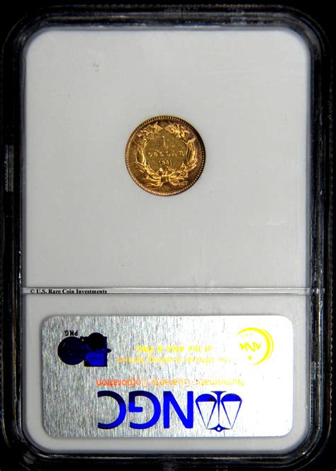 1861 One Dollar Gold|1861 Gold $1 NGC AU58