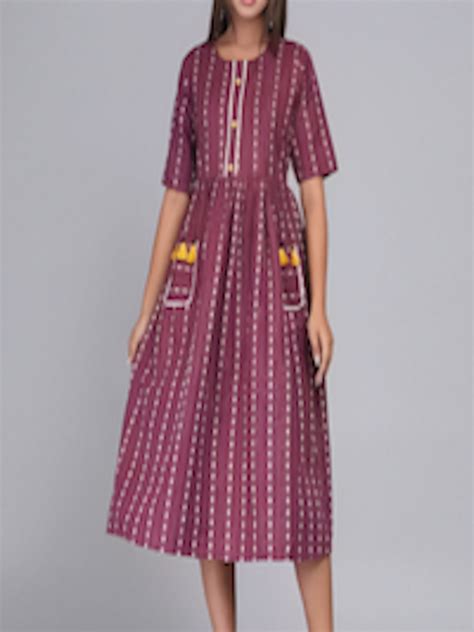 Buy Kalini Ethnic Motifs Printed Pure Cotton Fit And Flare Dress