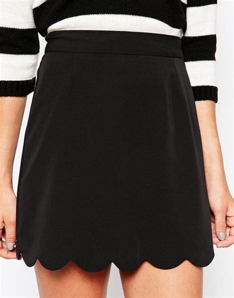 Asos A Line Mini Skirt With Scallop Hem At A Line Mini Skirt