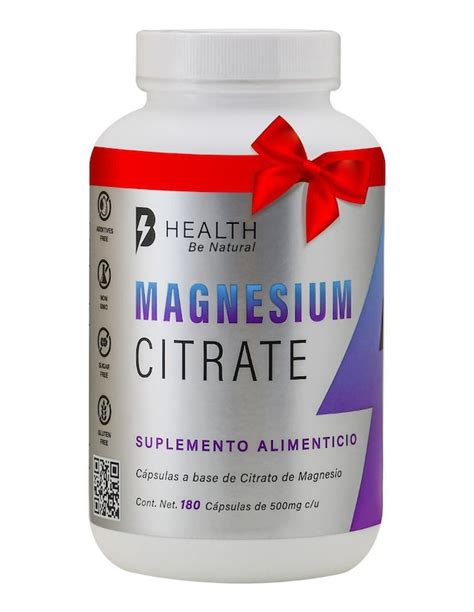 Suplemento Alimenticio Magnesium Citrate B Health Be Natural Citrato De