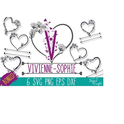 Heart Monogram SVG Pack, Baby Monogram SVG Cricut, Monogram - Inspire ...