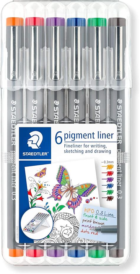 Staedtler Pigment Liner Colour Feutres très fins à encre colorée