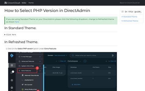 Crowncloud Wiki How To Select Php Version Directadmin