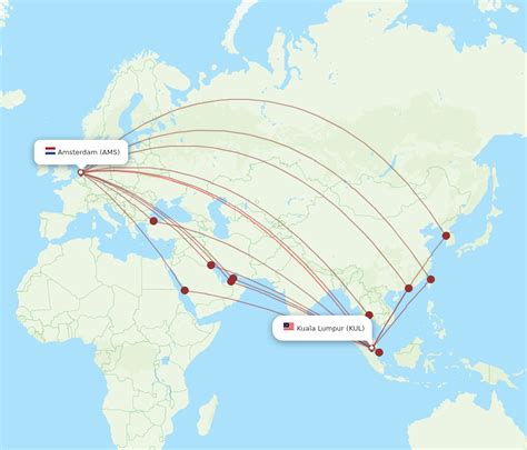 All Flight Routes From Kuala Lumpur To Amsterdam Kul To Ams Flight