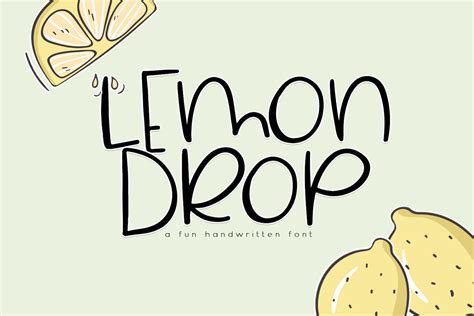 Lemon Drop Font Cute Quirky Handwritten Font Fonts For Etsy Hong Kong