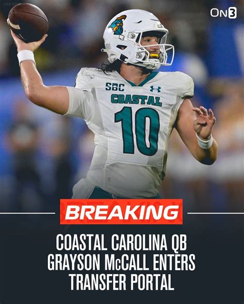 Coastal Carolina QB Grayson McCall enters transfer portal : r/CFB