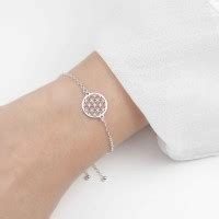 Blume Des Lebens Armband Rose Nude Silber Rosevergoldet