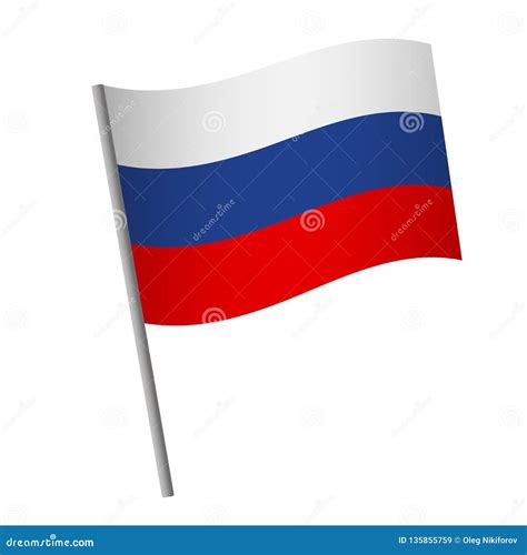 Russia Flag Icon Stock Illustration Illustration Of Waving 135855759