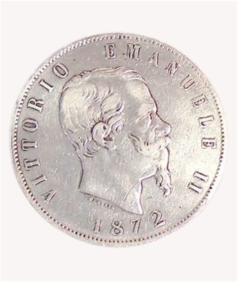 Moneda 5 Lire Vittorio Emanuele II 1872 Goldenart Es