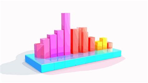 Análisis de datos estadísticos de gráficos de barras 3D Vector