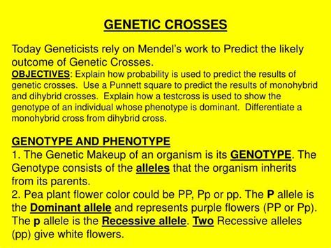 Ppt Genetic Crosses Powerpoint Presentation Free Download Id 5579755