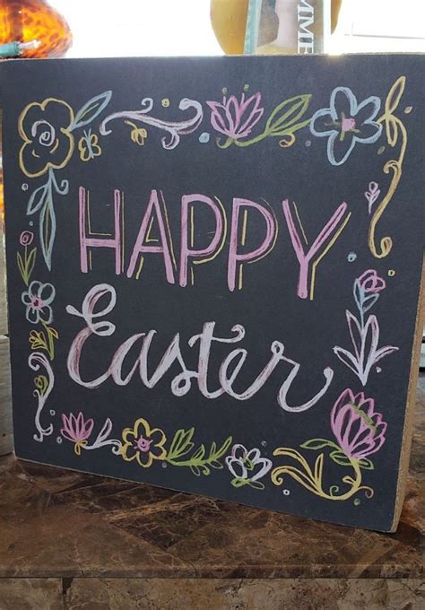 Happy Easter Chalkboard Like Decoration Easter Chalkboard Easter