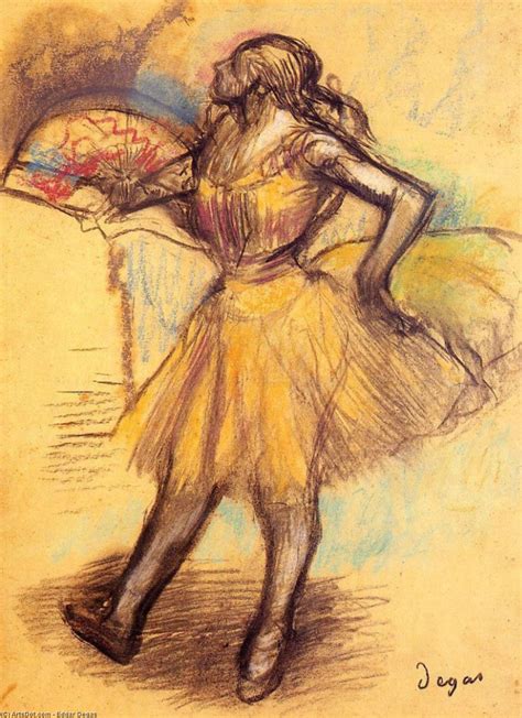 Paintings Reproductions Dancer With A Fan Study 1900 By Edgar Degas