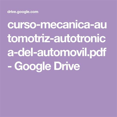 Curso Mecanica Automotriz Autotronica Del Automovil Pdf Google Drive