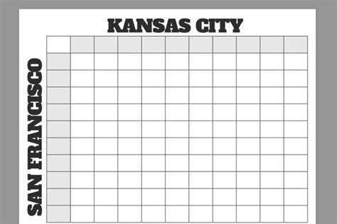 Super Bowl 2024 Squares Game Printable Downloadable Super Bowl Squares