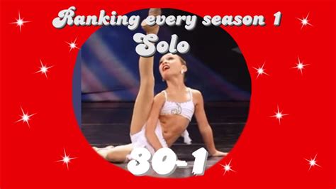 Ranking Every Dance Moms Season 1 Solo Based On Placement Youtube