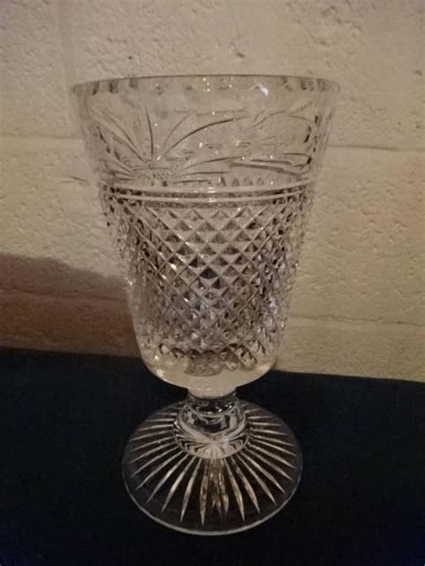 Stunning Lead Crystal Cut Glass Vasevintage Etsy