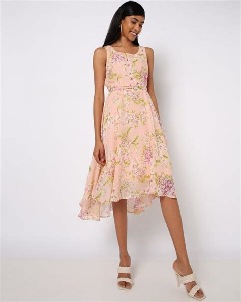 Floral Print Fit And Flare Dress Jiomart