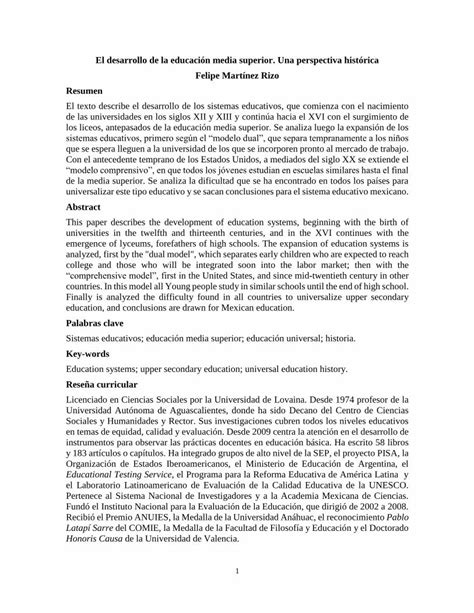 PDF El desarrollo de la educación media superior Una 129 2016