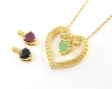 Ruby Necklace: Gold Heart Necklace Gemstone Heart Necklace Gold Vermeil ...