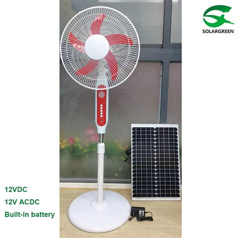 Solar Pedestal Fan With 12v4000mah Lithium Battery And Led Lights