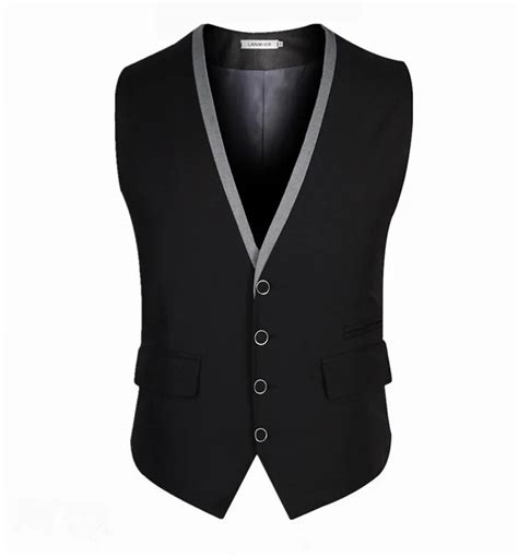 New Design Colete Social Black And Silver Suit Vests For Men Slim Fit ...