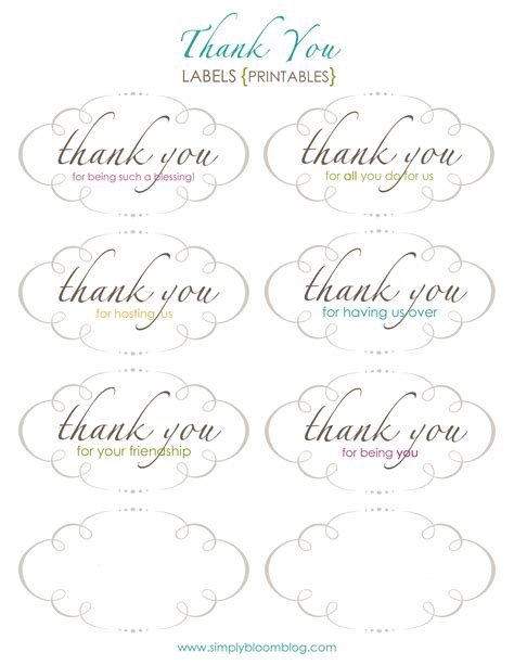 Blank Thank You Tag Template Printable Word Searches