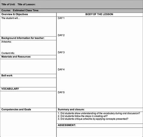 Marzano Lesson Plan Template Pdf Lovely Marzano Lesson Plan Template