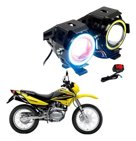 Par Farol Milha Moto Nxr 150 Bros Es 2007 Angel Eye U7 Mini