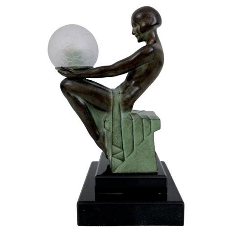 Delassement Lumineux French Art Deco Style Nude Sculpture Lamp By Max Le Verrier For Sale At StDibs