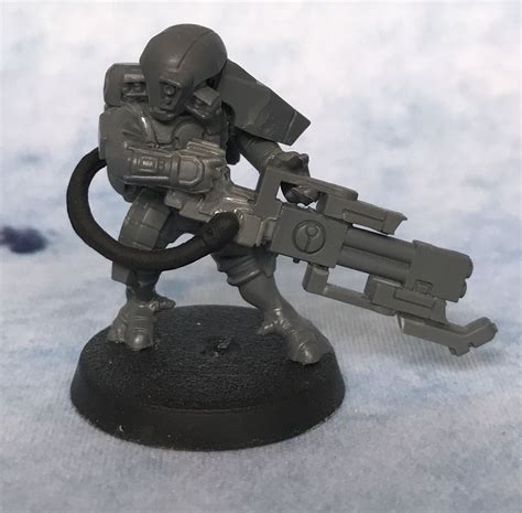 Tau Empire Pathfinder Veteran Armed With Heavy Flamer Allied To The