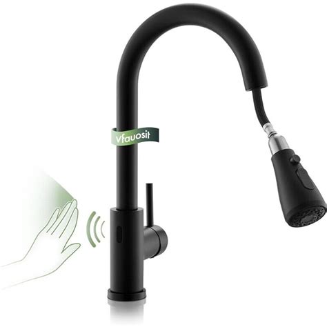 Touchless Kitchen Sink Faucet Vfauosit Black Kitchen Faucet Pull