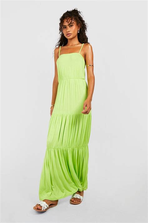 Strappy Tiered Maxi Dress Boohoo