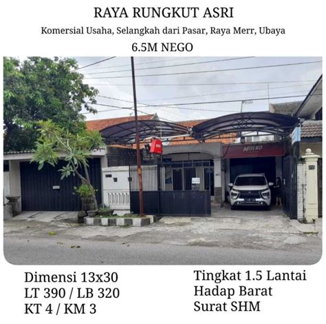 Rumah Raya Rungkut Asri Dkt MERR UBAYA Panjang Jiwo Gununganyar Wiguna