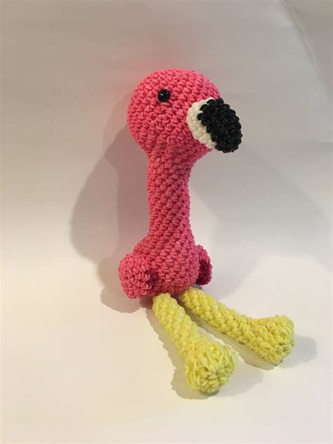 Pink Flamingo Rubber Band Figure Rainbow Loom Loomigurumi Etsy