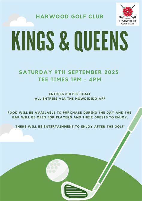 King & Queens Golf Day and Social - Harwood Golf Club