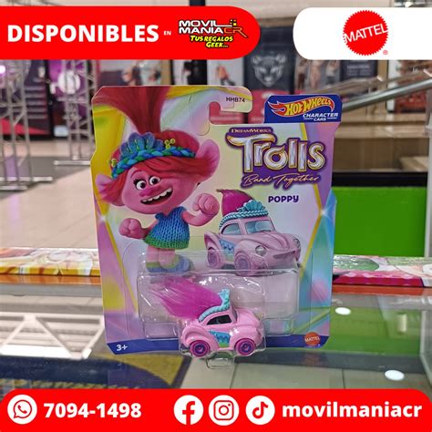 Mattel Hot Wheels Character Car Trolls Poppy